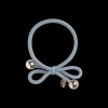 Hair Tie with Gold Bead Dusty Blue