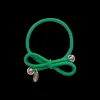 Hair Tie with Gold Bead Kelly Green