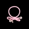 Hair Tie With Gold Bead Light Pink